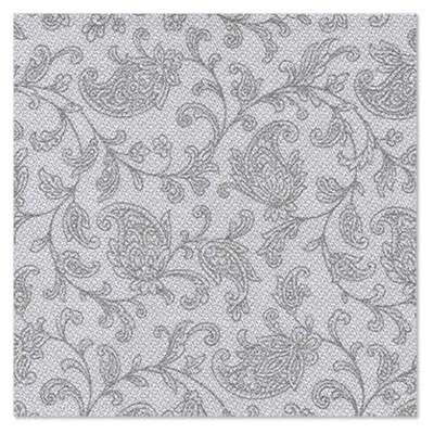 Produktbild von PAPSTAR Servietten 1/4-Falz grau, 25x25 cm, "ROYAL Collection", Ornamente | Folie (20 Stück)