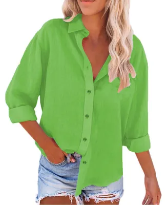Productafbeelding van Dames Zomer Blouse van Katoen en Linnen
