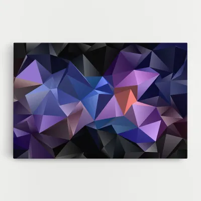 Produktbild von ARTHUB® Leinwandbild 80x120 cm, Black Purple Triangle | Wohnzimmerdekoration, Hängende Bilder, Wanddekoration, Heimdekoration, Abstrakte, Geometrische