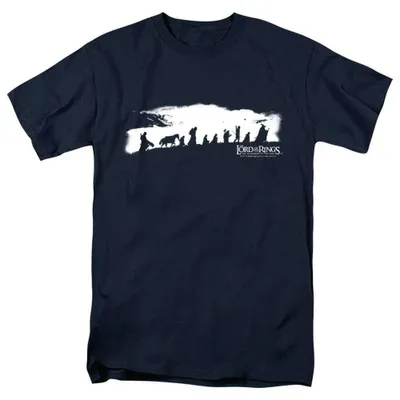 Image de T-shirt "Le Seigneur des Anneaux" - "La Communauté" - Modèle unie pour hommes/femmes - TV40189 (5XL) (Bleu marine)