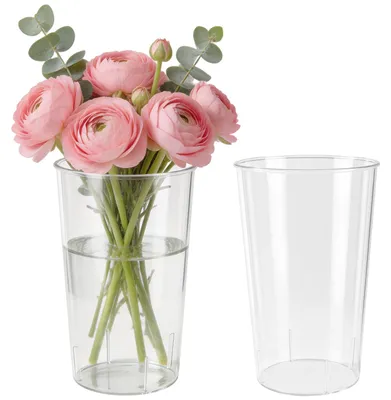 Productafbeelding van Set van 2 transparante acryl bloemenvazen