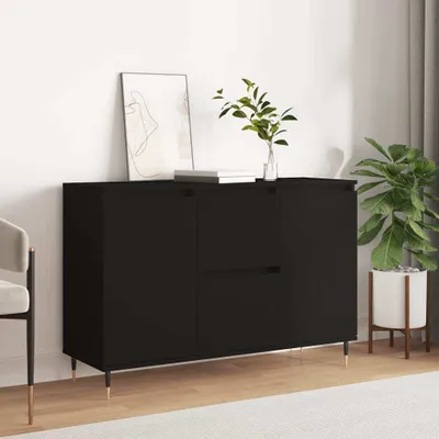 Produktbild von "Rabatt" Mehrzweckschrank/Vitrine/Sideboard - Modernes Design - Schwarz 101,5x35x70 cm Holzwerkstoff - Kommoden CC22283