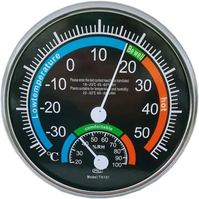 Image de Thermomètre-hygromètre analog, noir, pour intérieur, contrôle de la qualité de l'air ambiant