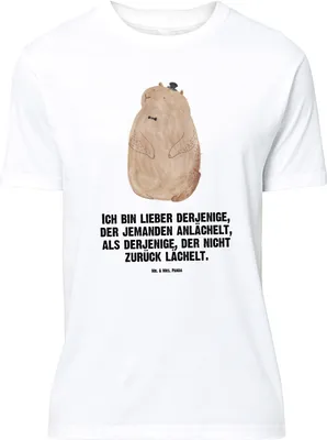 Produktbild von Mr. & Mrs. Panda Größe XL T-Shirt Murmeltier - Weiß - Geschenk, Fröhlichkeit, Respekt, Freundlichkeit, Shirt, Knigge, mit Spruch, Tshirt, Anstand, Lustige Sprüche