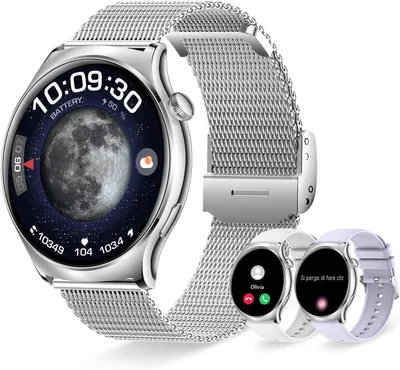 Produktbild von mit Telefonfunktion Always-on-Display Smart Watch 100+ Sportmodi Fitnessuhr für iOS Android Fitness Tracker mit Schlafmonitor Pulsuhr Schrittzähler