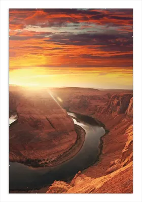 Produktbild von Wallario Wandbild Grand Canyon bei Sonnenuntergang, Größe: 61 x 91,5 cm, Poster mit rahmenlosen Bildhalter