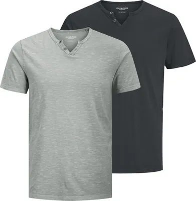 Produktbild von 2er Pack JACK & JONES Herren T-Shirts JJESPLIT Neck Tee SS
