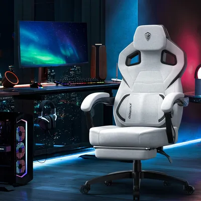 Obrázek produktu pro Ergonomická kancelářská židle pro hráče s opěrkou nohou a bederní opěrkou