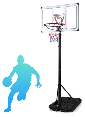 Produktbild von COSTWAY Basketballständer Outdoor mit Rollen, 125-305cm höhenverstellbar | Basketballkorb mit Rückwand & befüllbarer Basis, Basketballanlage