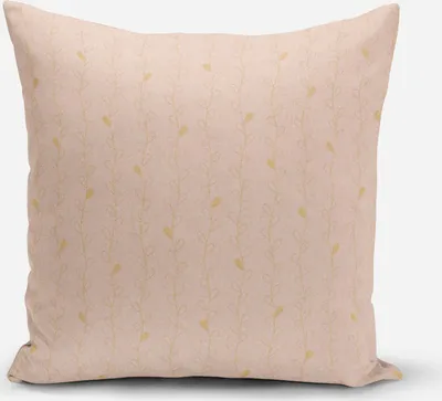 Produktbild von SCHÖNER LEBEN. Kissenhülle Metallic Blätterranken rosa gold Größe 40x40cm (HxB) 40x40cm (HxB) Größe