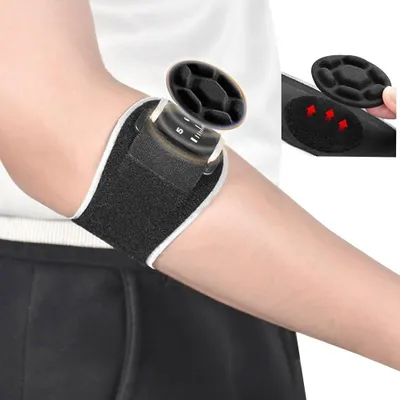 Produktbild von SDFWGG 2 Stück Ellenbogenbandage Tennisellenbogen Bandage Tennisarm Bandage mit Druckpolster Verstellbare Ellenbogenstütze Unterarmbandage Sportbandage für Tennis Golf Fitness Badminton (Schwarz)