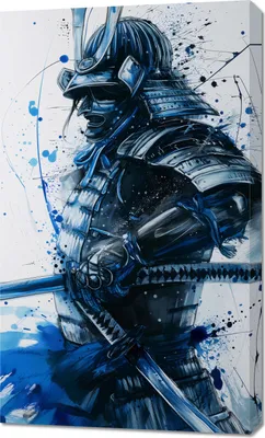 Image de Tableau 60 x 100 cm Samouraï en bleu