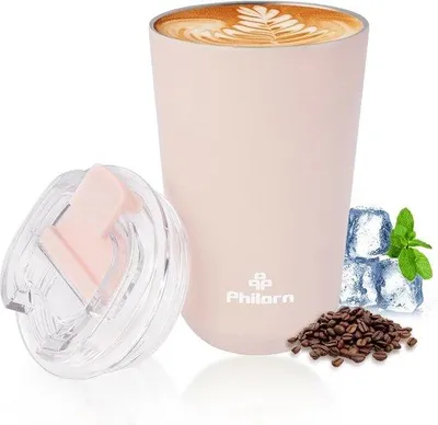 Immagine prodotto di Caraffa thermos colorata per il caffè in viaggio - rosa con coperchio a prova di perdite