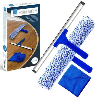 Image de Kit de nettoyage de vitres multifonction avec deux chiffons en microfibre