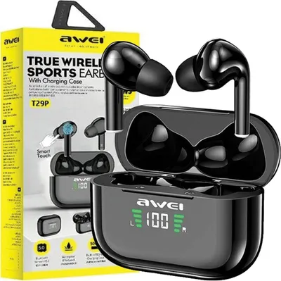 Image de Awei AWEI T29P Casque d'écoute stéréo sans fil (TWS) Intra-auriculaire Appels/Musique Bluetooth Noir