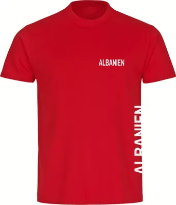 Produktbild von multifanshop Herren T-Shirt - Albanien - Brust & Seite, rot, Größe 3XL