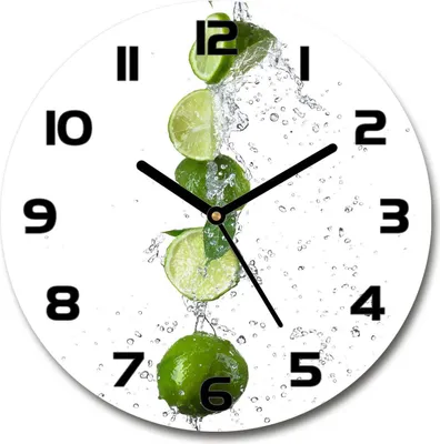 Produktbild von Wanduhr aus Glas 30fi Glasbild Glasuhr Gehärtetes Glas - schwarze-zeiger - Limonka and water