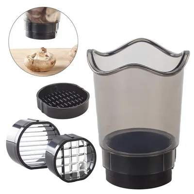 Produktbild von 2-in-1 Obstschneider-Becher,Gemüseschneider, Erdbeerzerkleinerer für Gemüse, abnehmbares Küchengerät, mit Klingen und Deckel