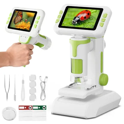 Immagine prodotto di Omgoods - Microscopio per bambini con ingrandimento 1600x e funzione di registrazione