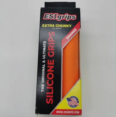 Zdjęcie produktu dla ESI Chunky Extra ORANGE duże silikonowe chwyty kierownicy rower MTB 130 mm | 80 g. Chwyty