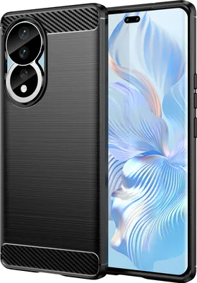 Produktbild von Honor 80 Hülle, Carbon-Faser TPU Silikon Stoßfest Schutzhülle für Honor 80 Schwarz