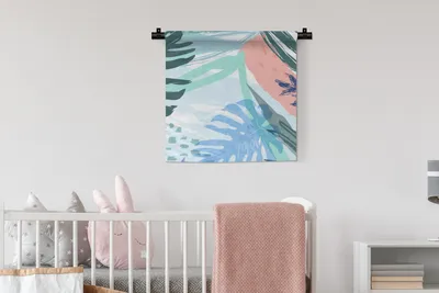 Produktbild von MuchoWow® Wandteppich Wandbehang Sommer - Blau - Grün 60x60 cm Tapisserie Dekoration Wandtuch - Dekorationen - Wand Decke