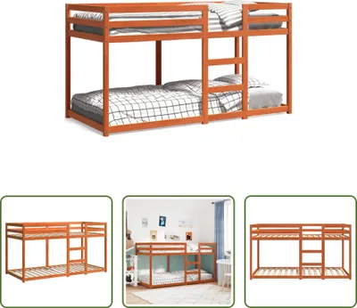 Produktbild von The Living Store Etagenbett Wachsbraun 80x200 cm Massivholz Kiefer