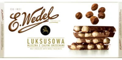 Obrázok produktu pre Czekolada mleczna E.Wedel Luksusowa z orzechami laskowymi 100 g