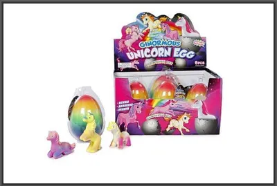 Produktbild von Einhorn wachsen in Egg 11 cm 3 Muster P6 HIPO / PREIS für 1 stück.