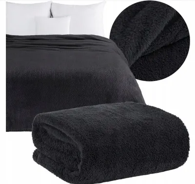 Produktbild von Eurofirany Weiche Kuschel-Decke Überwurf 200x220 cm Schwarz