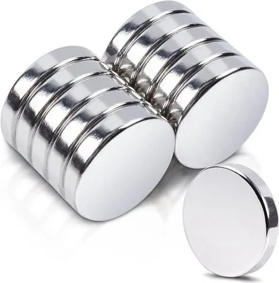 Produktbild von Kleine runde neodymiummagneten 10 stuks 14 x 3 mm, magneten voor magneetborden, sterke koelkastmagneten, weiß für Whiteboard, Knutselkantoor
