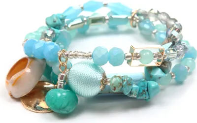 Produktbild von Armband Mona aus Glassteinen mit Muschel von collezione alessandro