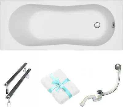 Produktbild von Cersanit | Badewanne - Wanne Rechteckig Nike - 170x70 Cm - Mit Syphon Und Füßen - Ergonomischer Komfort - Acrylbadewanne