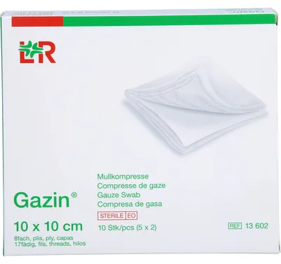 Image de Lohmann & Rauscher Compresse de gaze stérile, 10 x 10 cm, 8 plis, 5 x 2 pièces