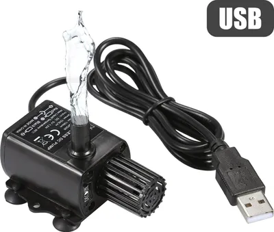 Produktbild von DECDEAL USB Brushless Wasserpumpe mit Sieb Ultra-leise Mini DC5V Micro Brushless Wasserölpumpe Wasserdichte Tauchbrunnenpumpe Aquarium Teich Umlauf 150L / H 1,2W Lift 3,28ft
