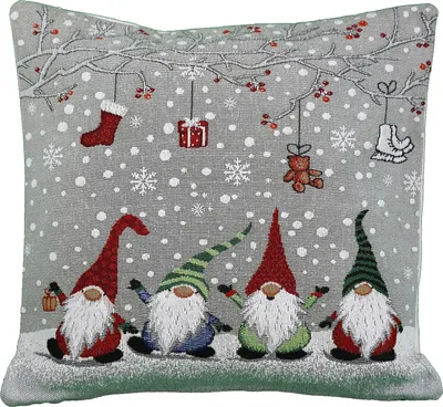 Produktbild von Kissenhülle 40 x 40 cm Wichtel mit Geschekzweig 40 x 40 cm Kissenhülle