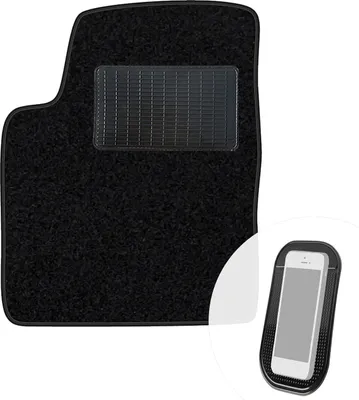 Produktbild von moto-MOLTICO Fahrer Fußmatte Auto Velours Fahrerseite Autoteppiche Schwarz Fahrermatte 1-teilig passend für Hyundai Matrix 2001-2010