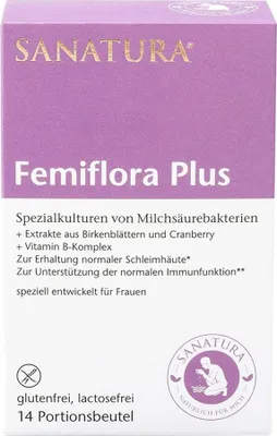 Produktbild von Sanatura Femiflora Plus | 105g in 14 Portionsbeuteln | mit Probiotika & Cranberry