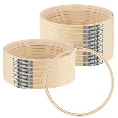Stickrahmen aus Bambus, 20 cm, 20 Stück, verstellbar