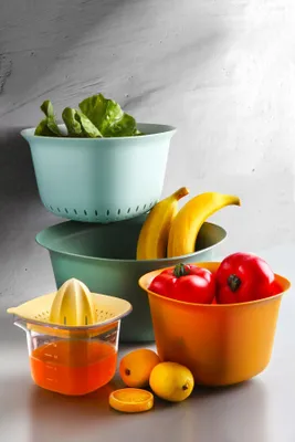 Produktbild von Hermia Concept, MCH08972, Schalen, Rührschüssel- und Sieb-Set, Mehrfarbig, Plastik, 13 x 25 x 25 cm