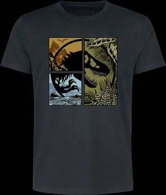 Produktbild von Jurassic Park T-Shirt Herren Jurassic World - District Logo schwarz XL