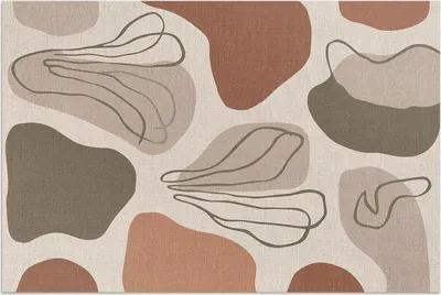 Imagen del producto de Alfombra de vinilo con motivos abstractos bohemios irregulares – 100x150 cm – Alfombra para exteriores – Terraza – Resistente a la intemperie – Moderna