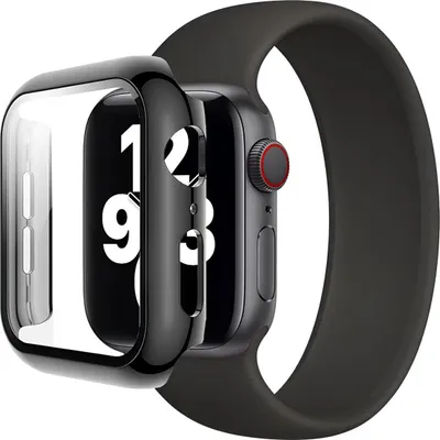 Immagine prodotto di Eko, custodia per Apple Watch 45 mm. Protezione totale con vetro temperato, nero trasparente