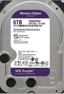 Produktbild von Western Digital Purple, 6 TB, 5400 RPM, 64 MB, 3.5", Serial ATA III