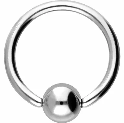 Produktbild von Intim-Piercing, Septum Piercing Titan Klemmkugelring Farbe: Silber + Kugelgröße: 3mm Innendurchmesser: 9mm + Stabstärke: 1,2mm