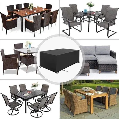 Produktbild von Famanu Abdeckung für Gartenmöbel, wasser- und staubdicht, 150 x 150 x 75 cm, 420D Oxford-Gewebe