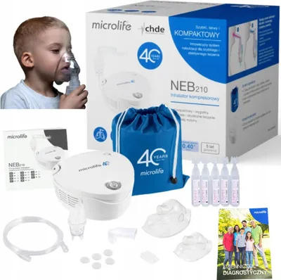 Produktbild von Microlife Neb 210 Inhalator Pneumatisch Mit Kochsalzlösung Und Zubehör