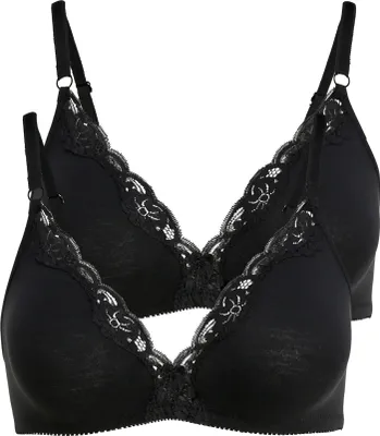 Produktbild von PETITE FLEUR Bralette-BH 2xschwarz Größe 70 B