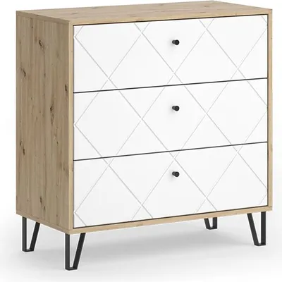 Obrázek produktu pro Kredenc Vicco Nizza Řemeslný dub 80.2 x 82.6 cm se 3 zásuvkami, Model 57497
