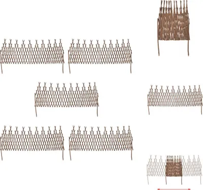 Image de vidaXL Clôture en osier 5 pcs - panneaux de clôture